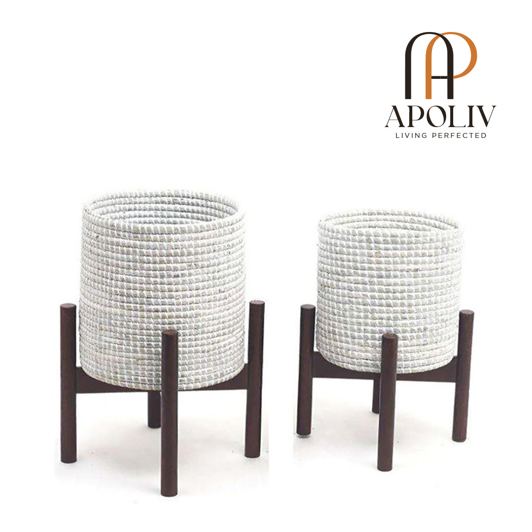 Apoliv - DIOSA - WHITE SEAGRASS PLANTER