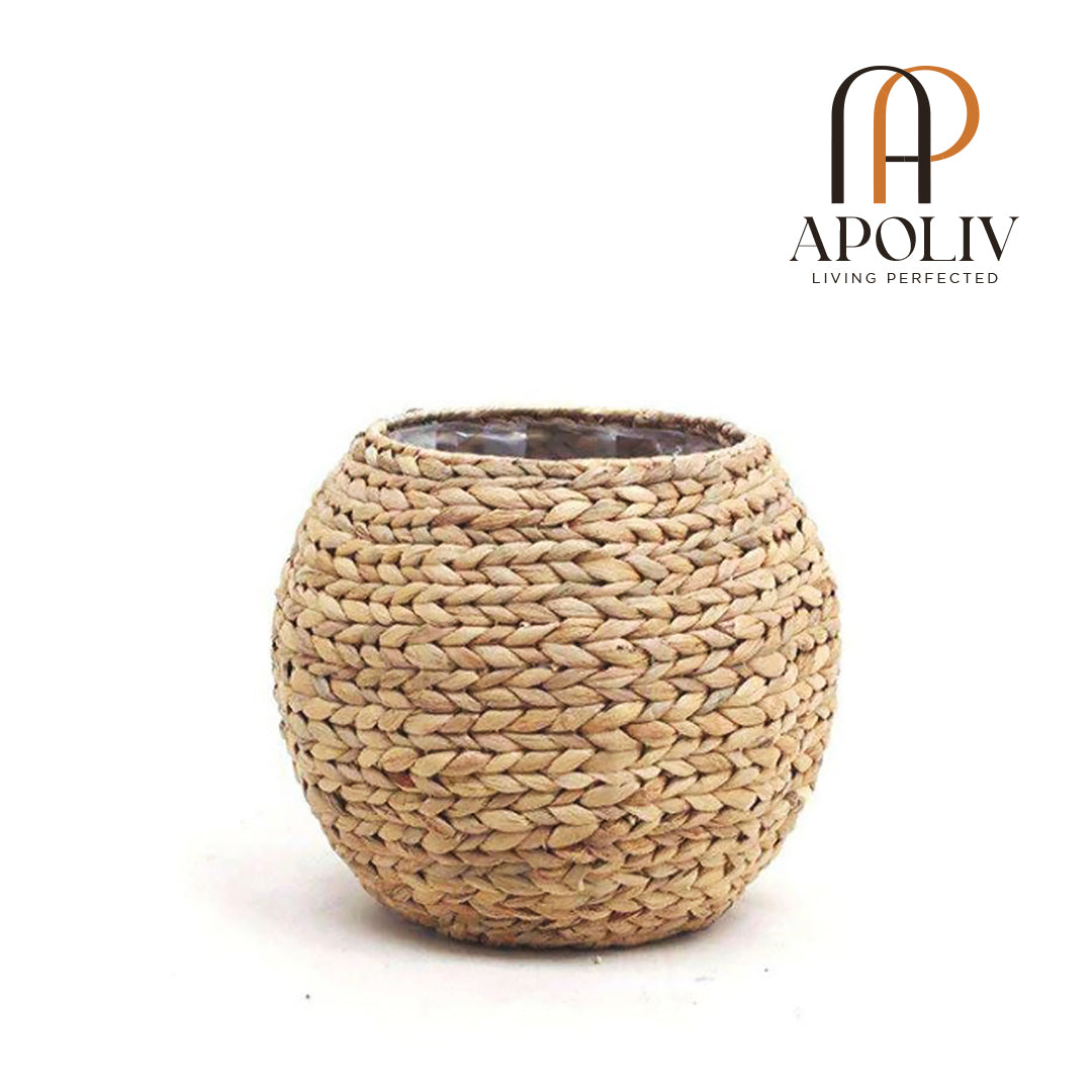 Apoliv - RAFA- WATER HYACINTH NATURAL ROUND FLOOR PLANTER