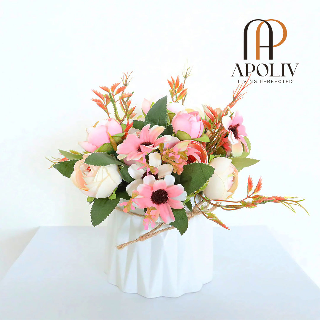 Apoliv - DAYLA ARTIFICIAL POTTED FLOWER BOUQUET 8''X8''