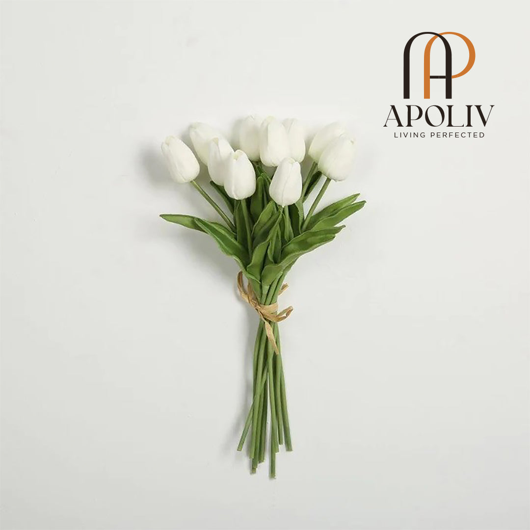 Apoliv - NIRA ARTIFICIAL 10PCS TULIP BOUQUET 13''X5''
