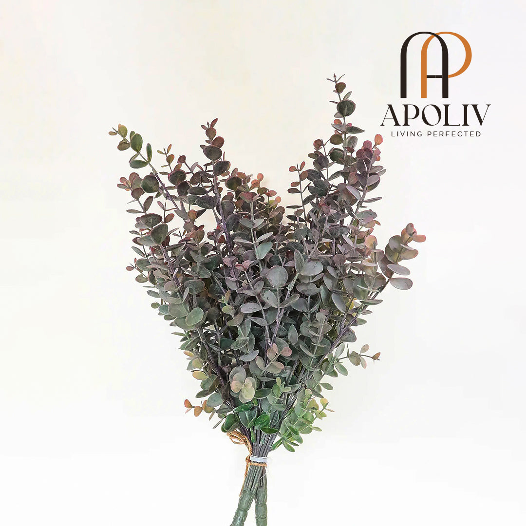 Apoliv - MERIDA ARTIFICIAL PURPLE & GREEN EUCALYPTUS BOUQUET 12.5'' X 12'